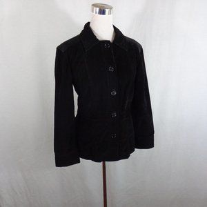 Sigrid Olsen Black Corduroy Jacket button front